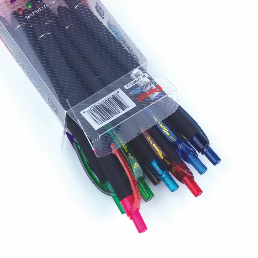 Pentel Black Slim Barrel 12 Colour Pack - BL437RPC12