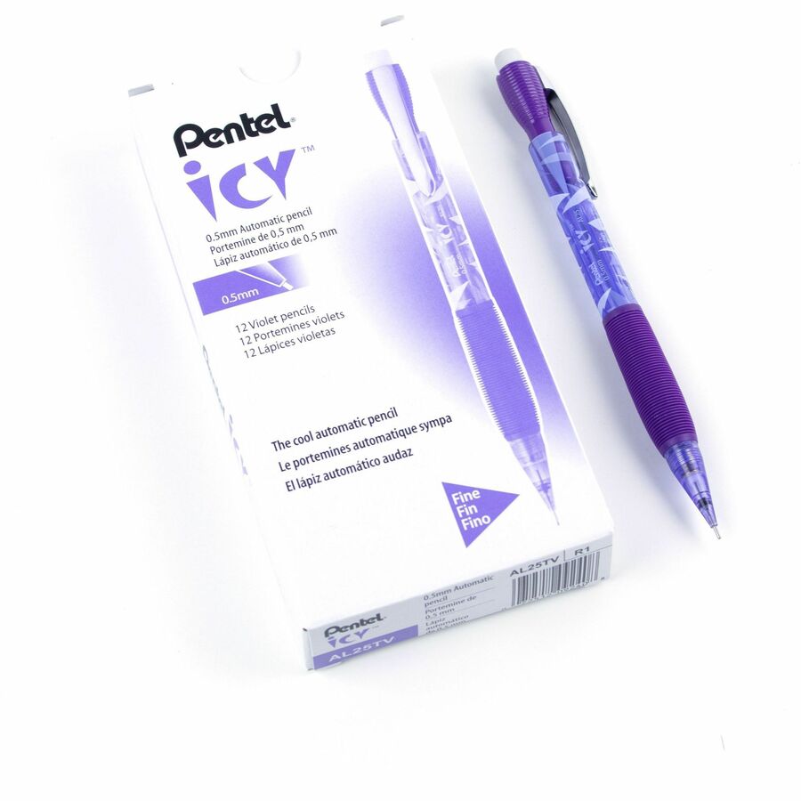 Pentel Icy Mechanical Pencil (0.5mm), Tinted Violet Barrel - AL25TV