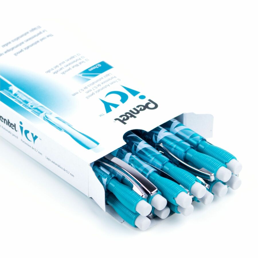 Pentel Icy Mechanical Pencil (0.7mm), Tinted Teal Blue Barrel - AL27TS