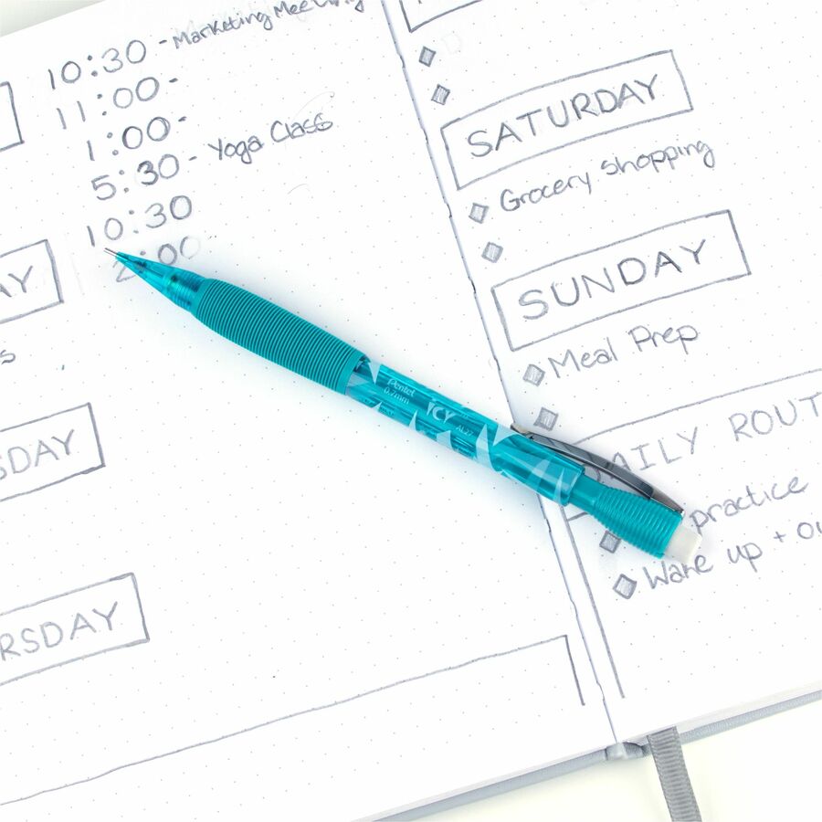 Pentel Icy Mechanical Pencil (0.7mm), Tinted Teal Blue Barrel - AL27TS
