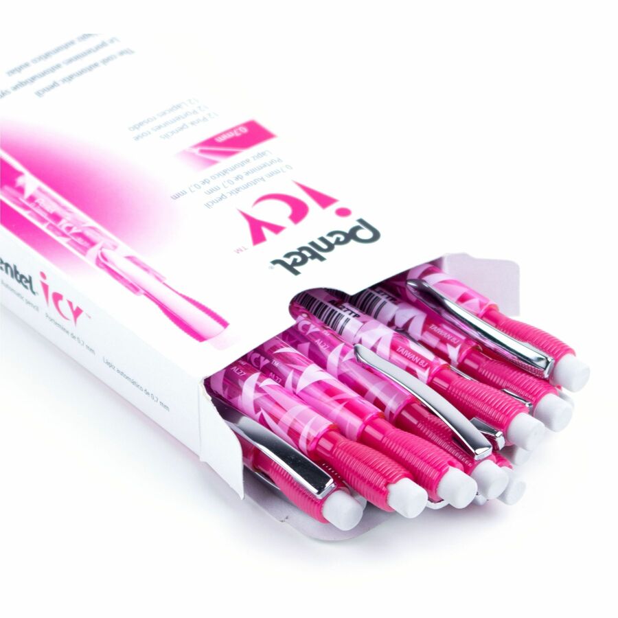 Pentel Icy Mechanical Pencil (0.7mm), Tinted Pink Barrel - AL27TP