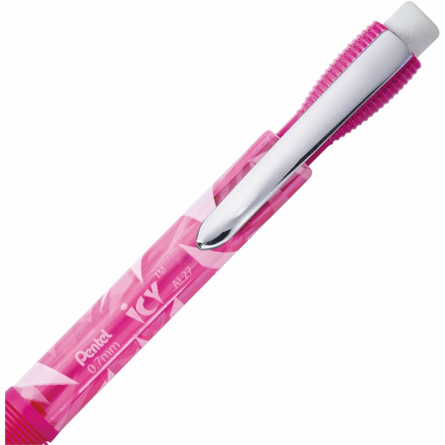 Pentel Icy Mechanical Pencil (0.7mm), Tinted Pink Barrel - AL27TP