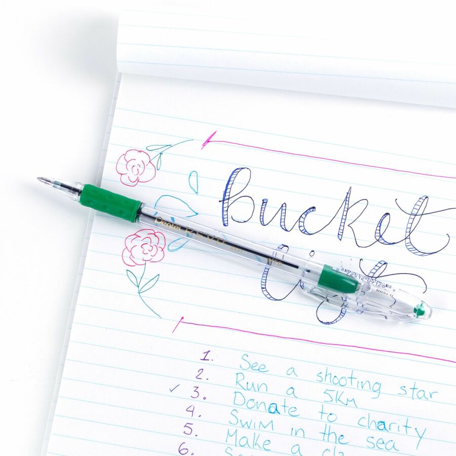 Pentel R.S.V.P. Ballpoint Pen, (1.0mm), Green Ink - BK91-D