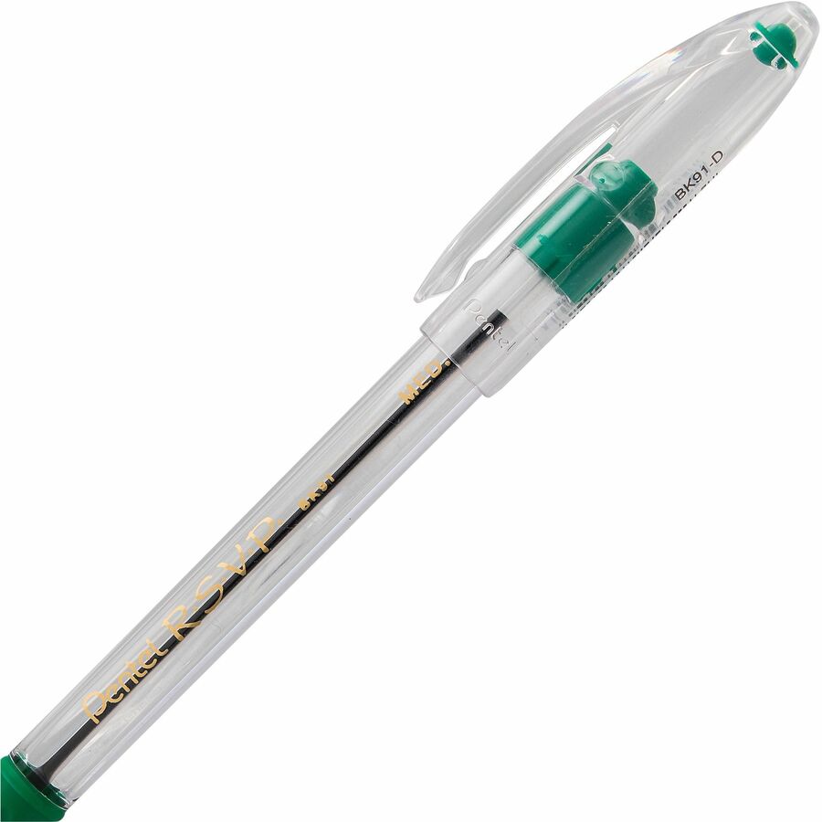 Pentel R.S.V.P. Ballpoint Pen, (1.0mm), Green Ink - BK91-D