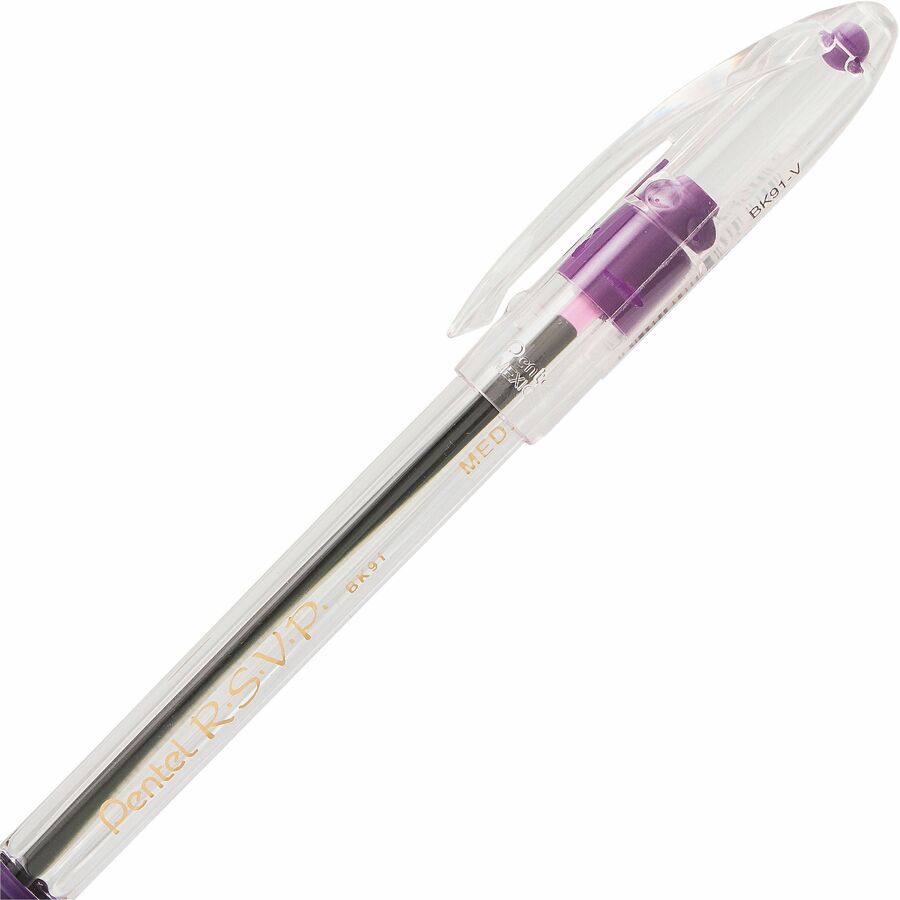 Pentel R.S.V.P. Ballpoint Pen, (1.0mm), Violet Ink - BK91-V