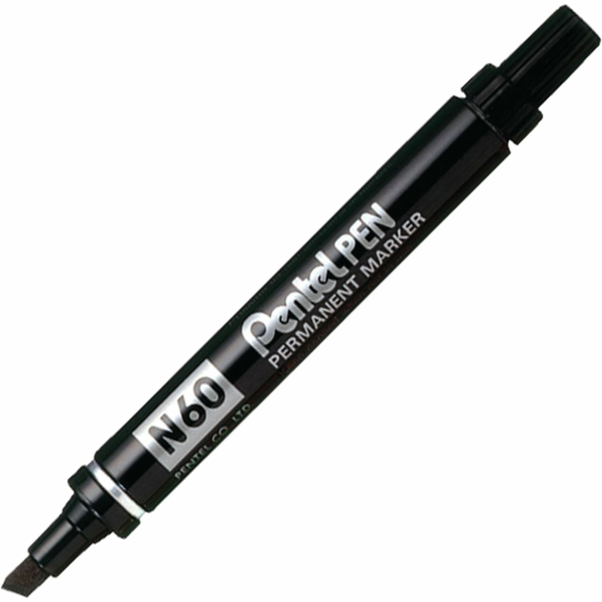 Pentel Pen Permanent Marker, Chisel Tip, Black Ink