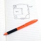 Pentel R.S.V.P. Safety Colour Orange Barrel Ballpoint Pen Retractable, Black Ink - BK93HDF-A