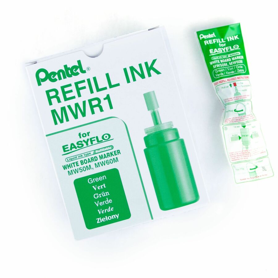 Pentel Refill ink for Whiteboard Marker EASYFLO, Green Ink - MWR1-D
