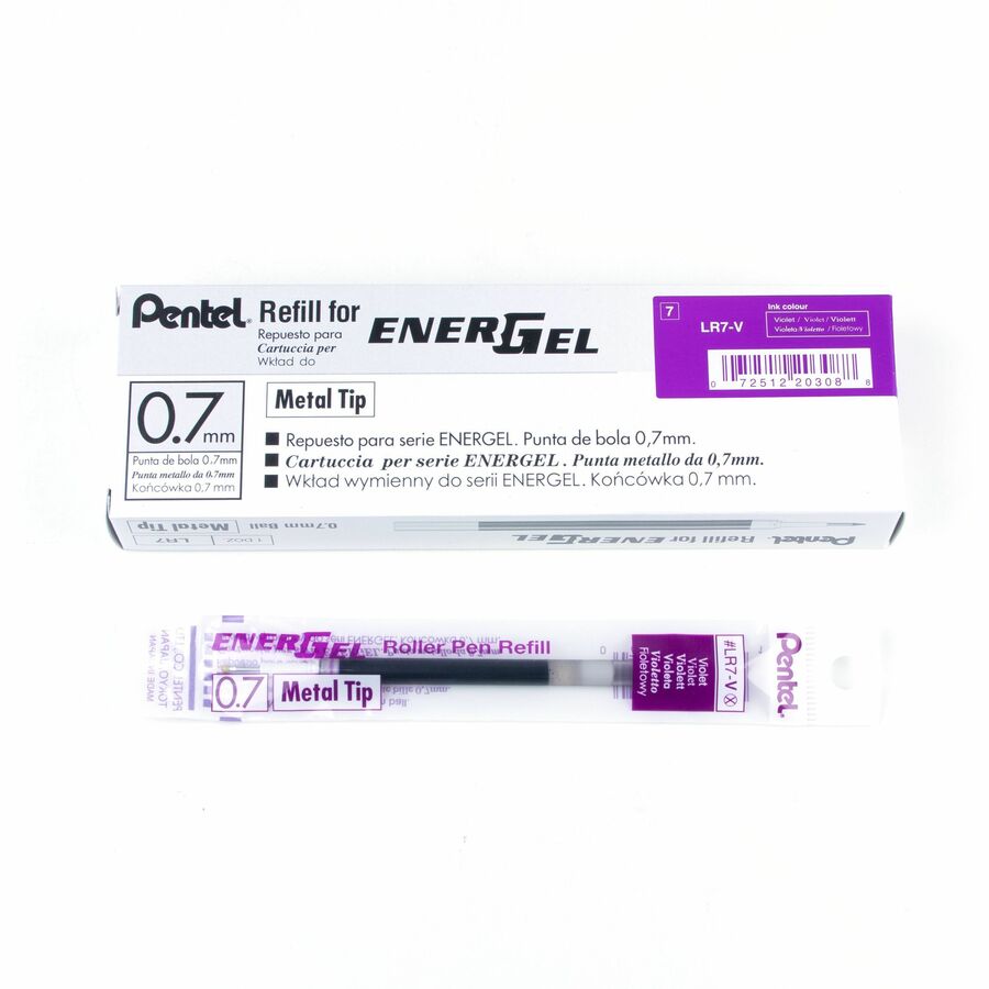 Pentel Refill Ink - For Pentel EnerGel Gel Pen, (0.7mm) Medium Point,, Violet Ink - LR7-V