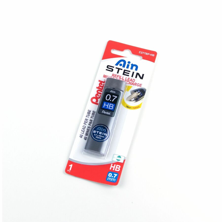 Pentel Ain Stein Lead Refill (0.7mm), HB, 40 Leads per Tube, 1PC Pack - C277BP-HB