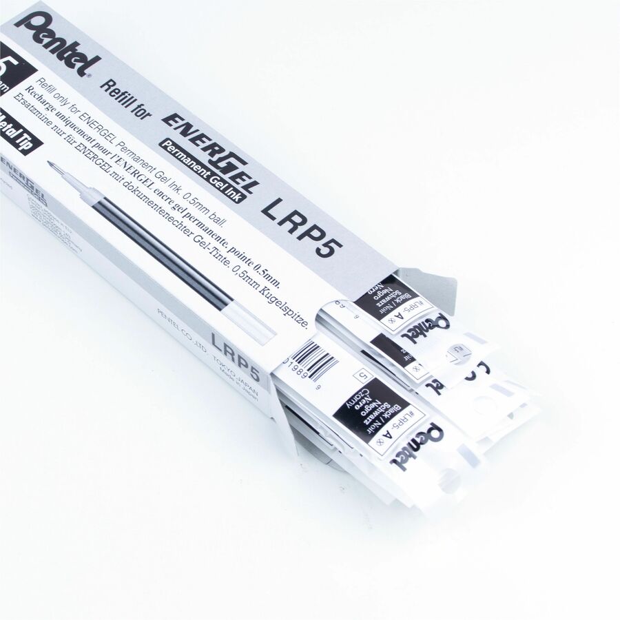Refill Ink for Pentel EnerGel Permanent Gel Pen (0.5mm), Black Ink - LRP5-A