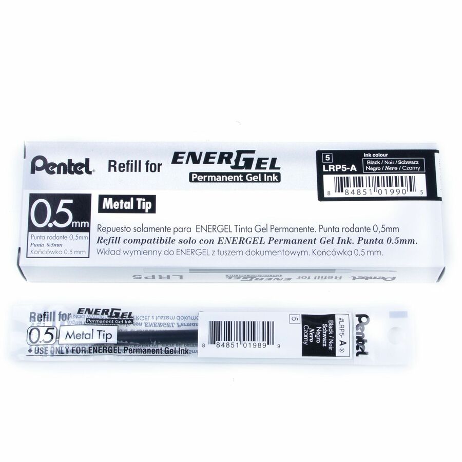 Refill Ink for Pentel EnerGel Permanent Gel Pen (0.5mm), Black Ink - LRP5-A