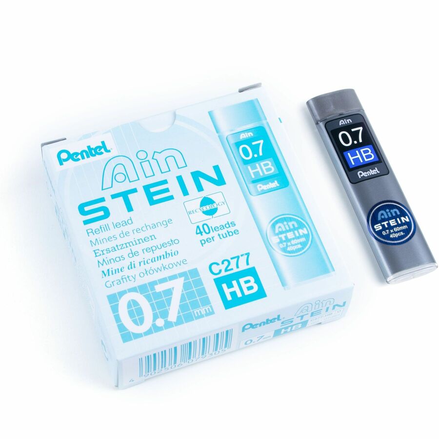 Pentel Ain Stein Lead Refill (0.7mm), HB, 40 Leads per Tube - C277-HB