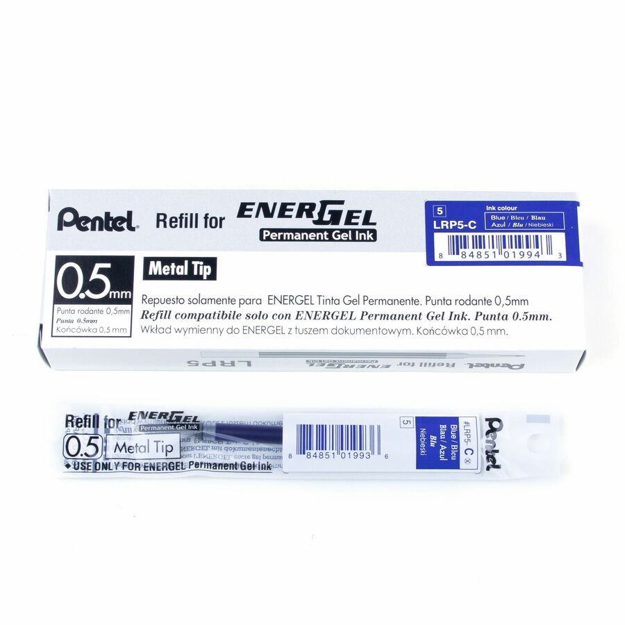 Pentel Refill Ink - For Pentel EnerGel Permanent Gel Pen (0.5mm), Blue Ink - LRP5-C
