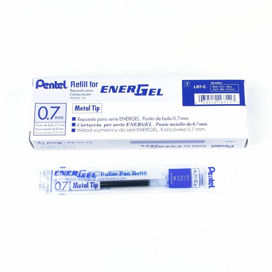 Pentel Refill Ink - For Pentel EnerGel Gel Pen, (0.7mm) Medium Point, Blue Ink - LR7-C