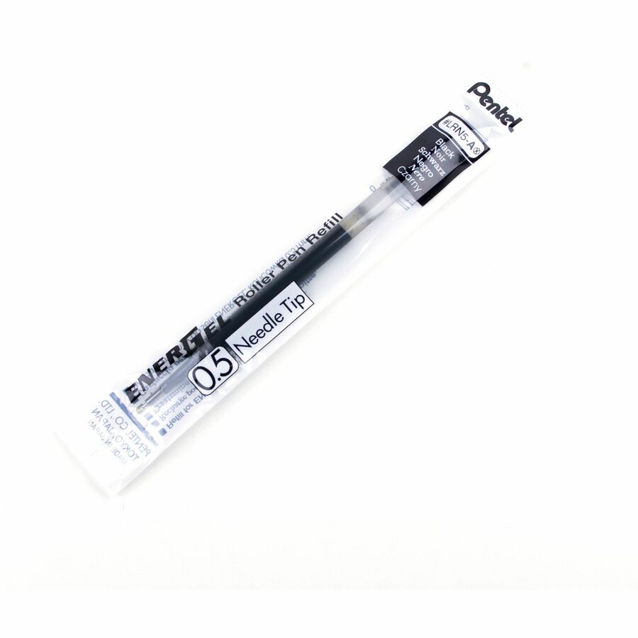 Pentel Refill Ink for Pentel EnerGel Gel Pen, (0.5mm) Fine Point Needle Tip, Black Ink - LRN5-A