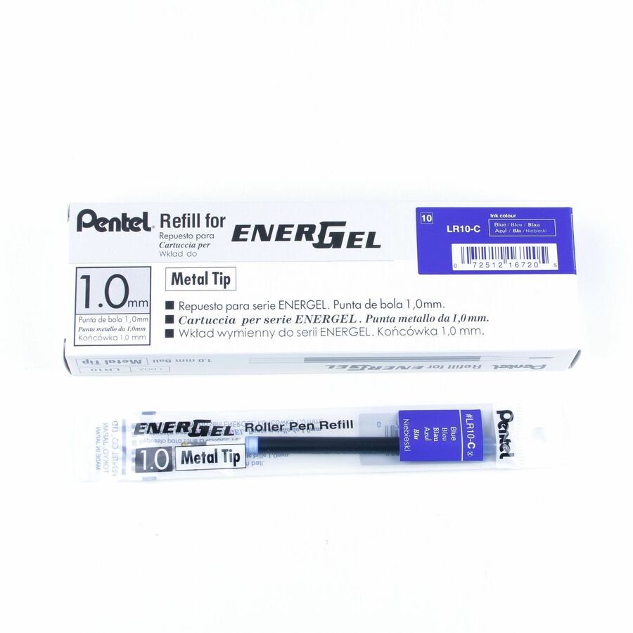 Pentel Refill Ink - For Pentel EnerGel Gel Pen (1.0mm) Bold Point, Blue Ink - LR10-C