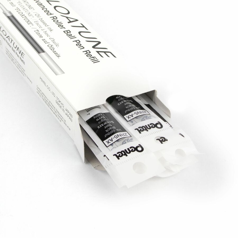 Pentel Refills for Pentel Floatune, Advanced Rollerball Retractable Pen, 0.5mm Tip, Black Ink - ZRN5-A