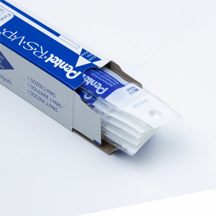 Pentel Refills for Pentel Ballpoint Pens (BK77, BK90), (0.7mm), Blue Ink, 2-Pack Pouch - BKL7-C