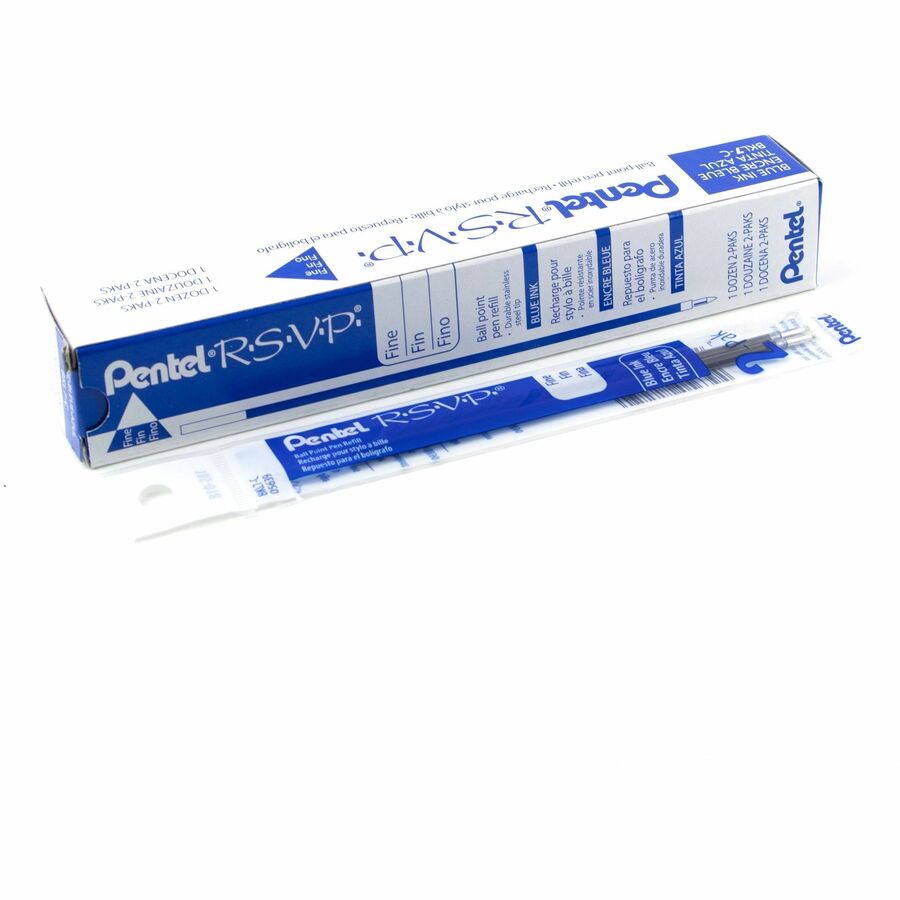 Pentel Refills for Pentel Ballpoint Pens (BK77, BK90), (0.7mm), Blue Ink, 2-Pack Pouch - BKL7-C