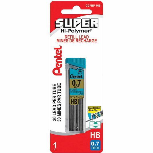 Pentel Hi-Polymer Super Lead Refill (0.7mm), HB, 30 Leads per Tube, 1PC Pack