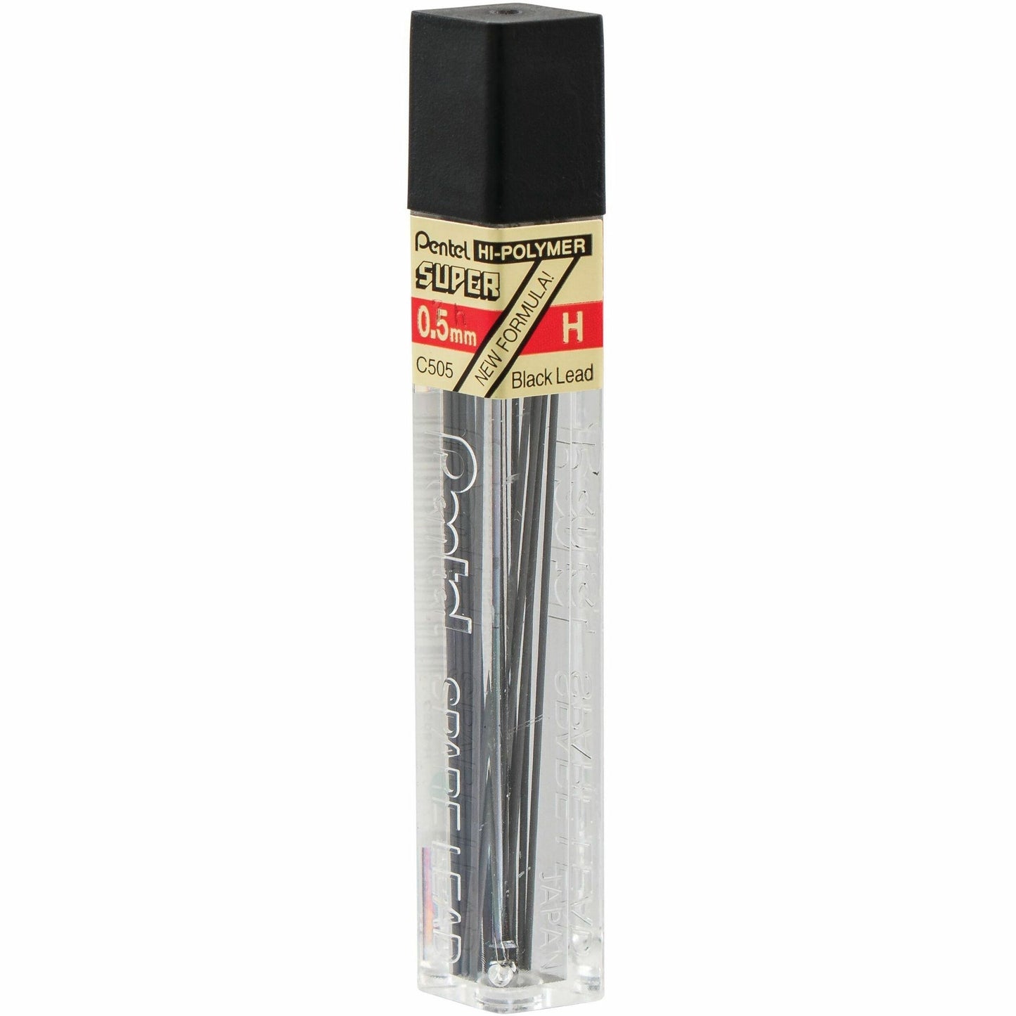 Pentel Hi-Polymer Super Lead Refill (0.5mm), H, 12 Leads per Tube