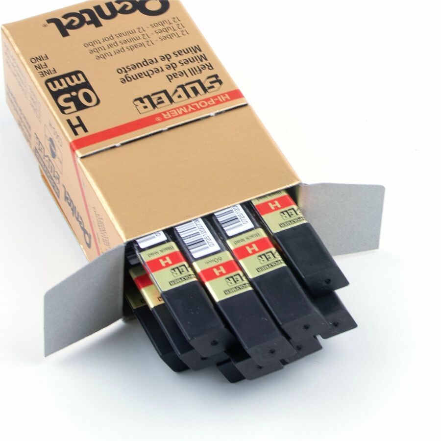 Pentel Hi-Polymer Super Lead Refill (0.5mm), H, 12 Leads per Tube - C505-H