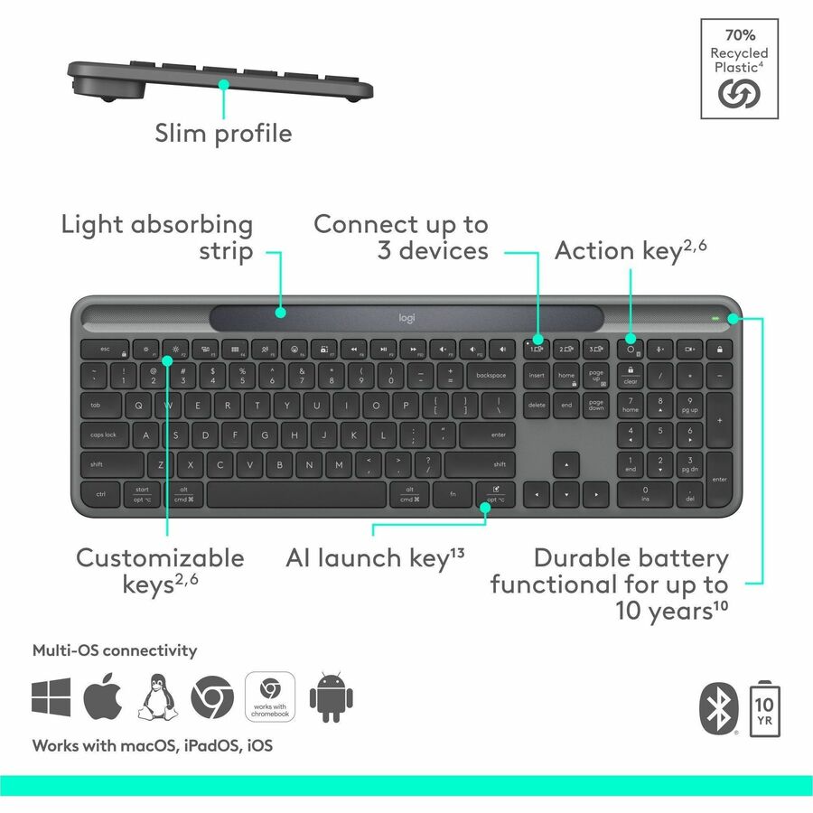 Logitech Signature Slim Solar+ Keyboard - 920-013755