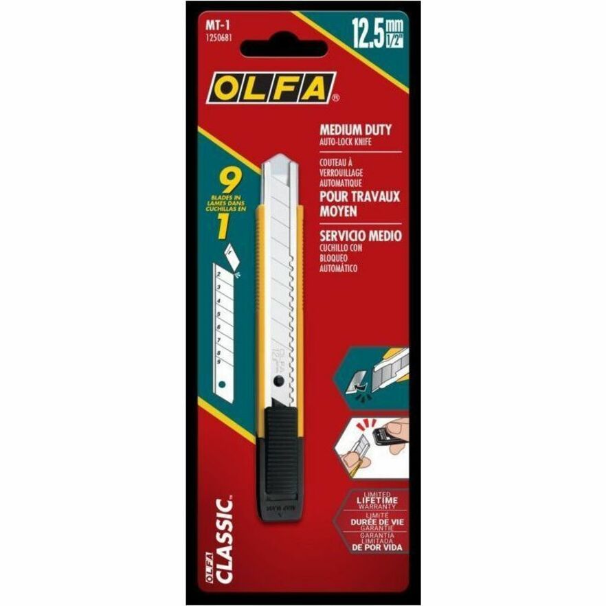 Olfa 12.5mm MT-1 Medium Duty Auto-Lock Knife - 1250681