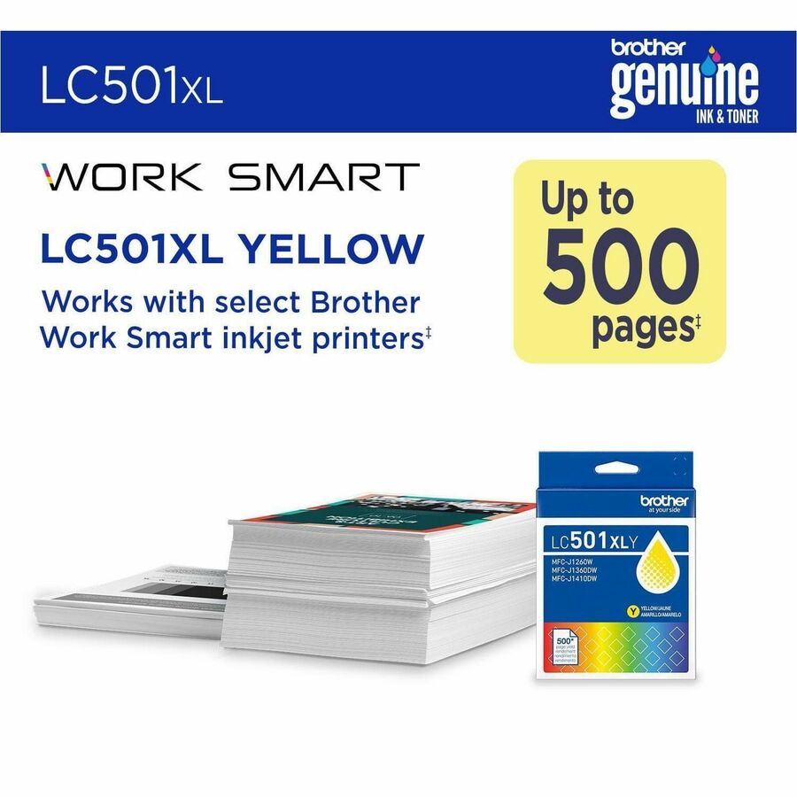 Brother Original High (XL) Yield Inkjet Ink Cartridge - Yellow - 1 Each - LC501XLYS