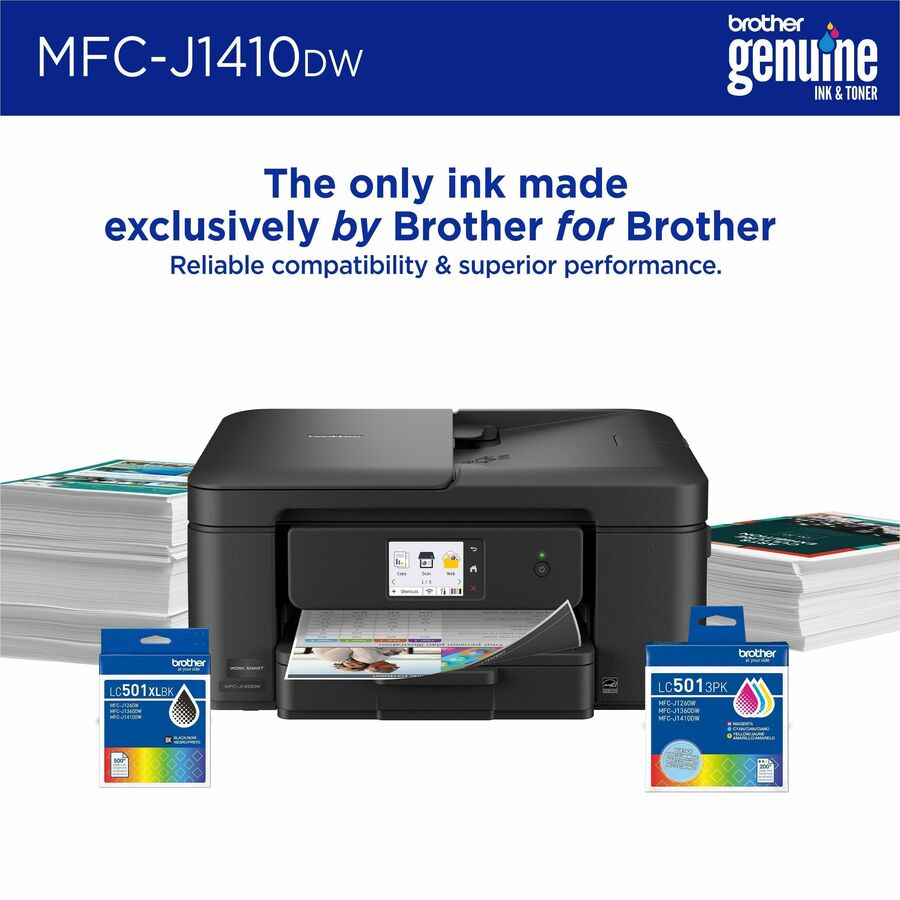 Brother Work Smart MFC-J1410DW Wired & Wireless Inkjet Multifunction Printer - Color - Black - MFCJ1410DW