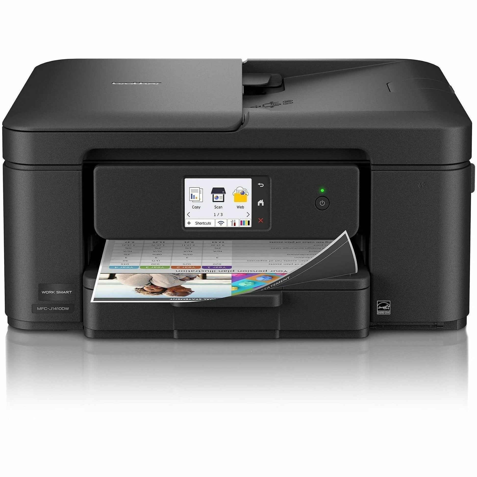 Brother Work Smart MFC-J1410DW Wired & Wireless Inkjet Multifunction Printer - Color - Black
