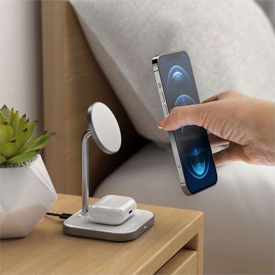 Satechi Aluminum 2-in-1 Magnetic Wireless Charging Stand - ST-WMCS2M