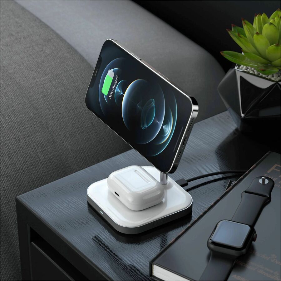 Satechi Aluminum 2-in-1 Magnetic Wireless Charging Stand - ST-WMCS2M