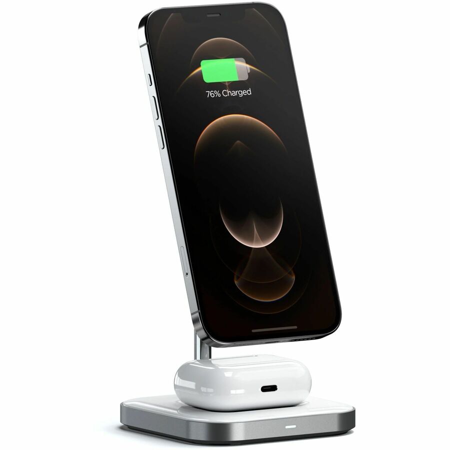 Satechi Aluminum 2-in-1 Magnetic Wireless Charging Stand - ST-WMCS2M