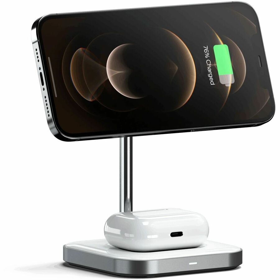 Satechi Aluminum 2-in-1 Magnetic Wireless Charging Stand - ST-WMCS2M