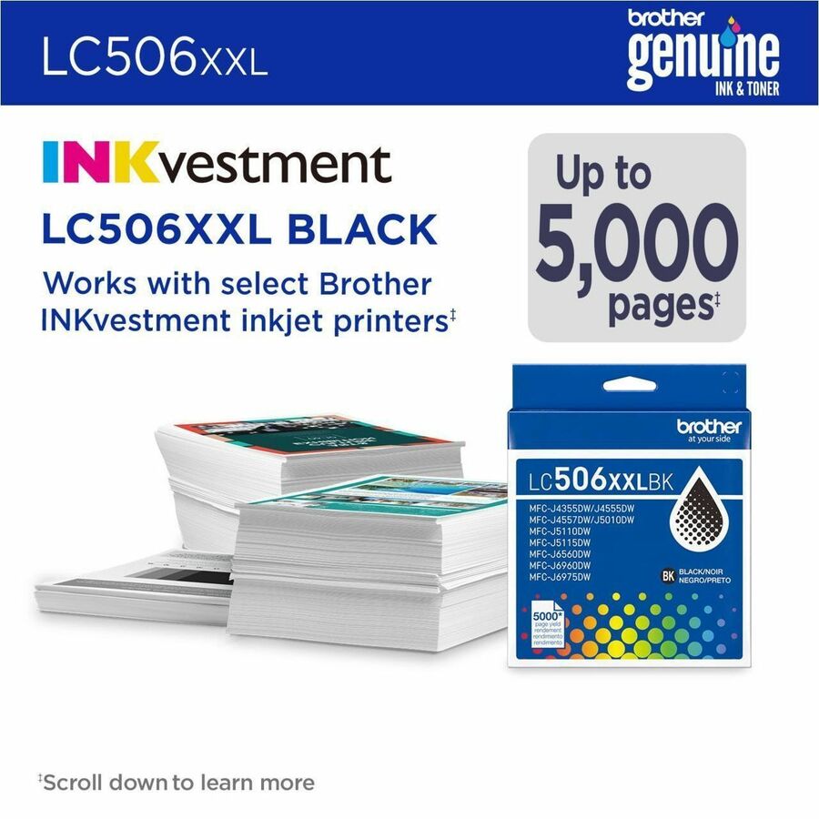 Brother Original Super High (XXL Series) Yield Inkjet Ink Cartridge - Black - 1 Each - LC506XXLBKS