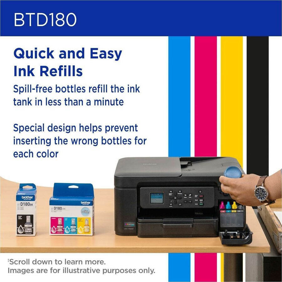 Brother Genuine BTD180Y High Yield Yellow Ink Bottle - BTD180YS