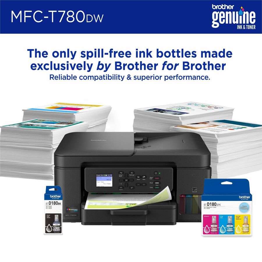 Brother MFC-T780DW Wired & Wireless INKvestment Tank Inkjet Multifunction Printer - Color - MFCT780DW