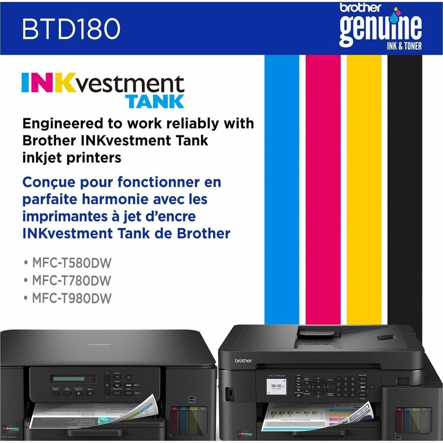 Brother Genuine BTD180C High Yield Cyan Ink Bottle - BTD180CS