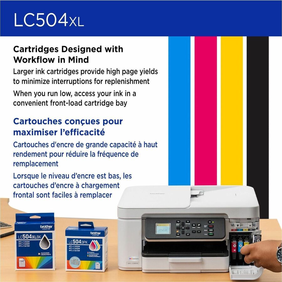 Brother LC504 Original High Yield Inkjet Ink Cartridge - Black - 1 Each - LC504XLBKS