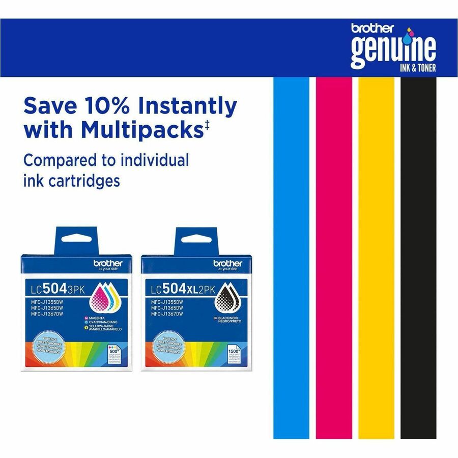 Brother Original Standard Yield Inkjet Ink Cartridge - Cyan, Magenta, Yellow - 1 Each - LC5043PKS