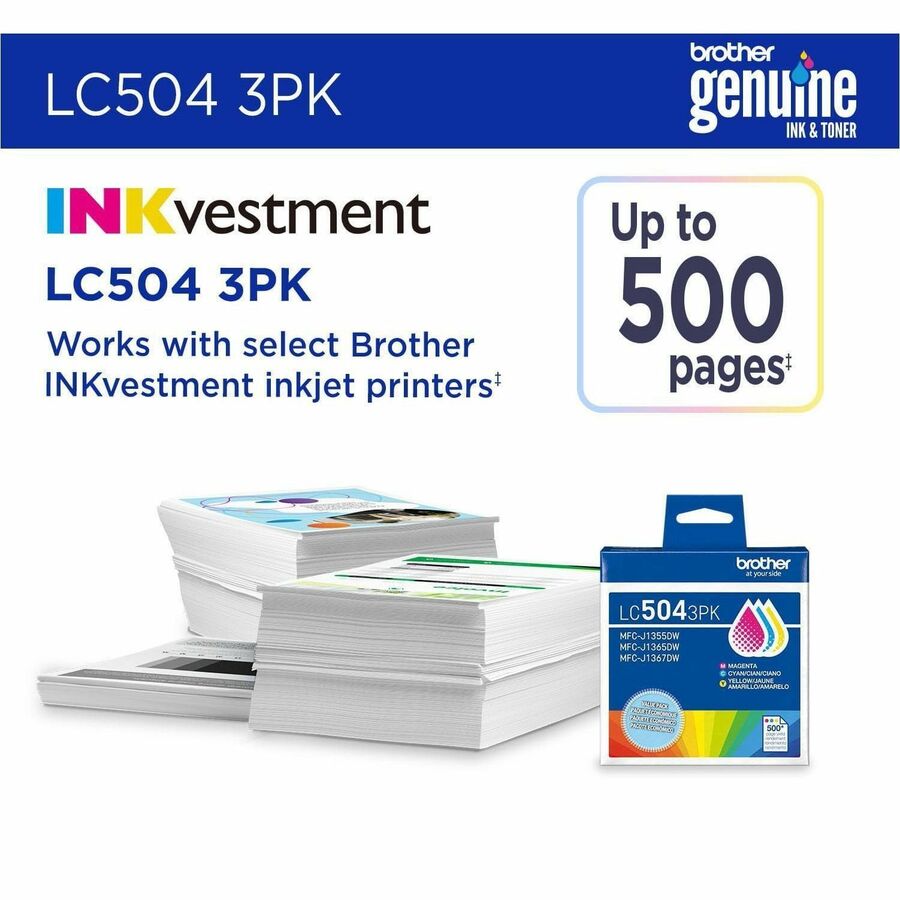 Brother Original Standard Yield Inkjet Ink Cartridge - Cyan, Magenta, Yellow - 1 Each - LC5043PKS