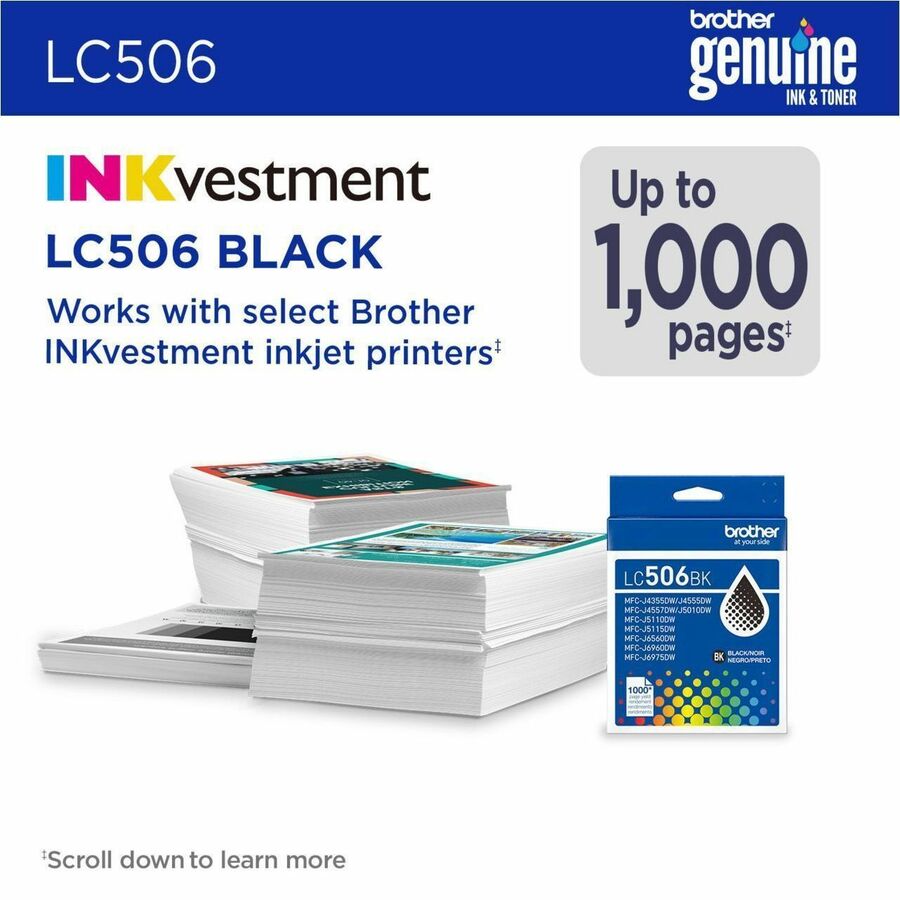 Brother LC506BKS Standard Yield Inkjet Ink Cartridge - Black - 1 Each - LC506BKS