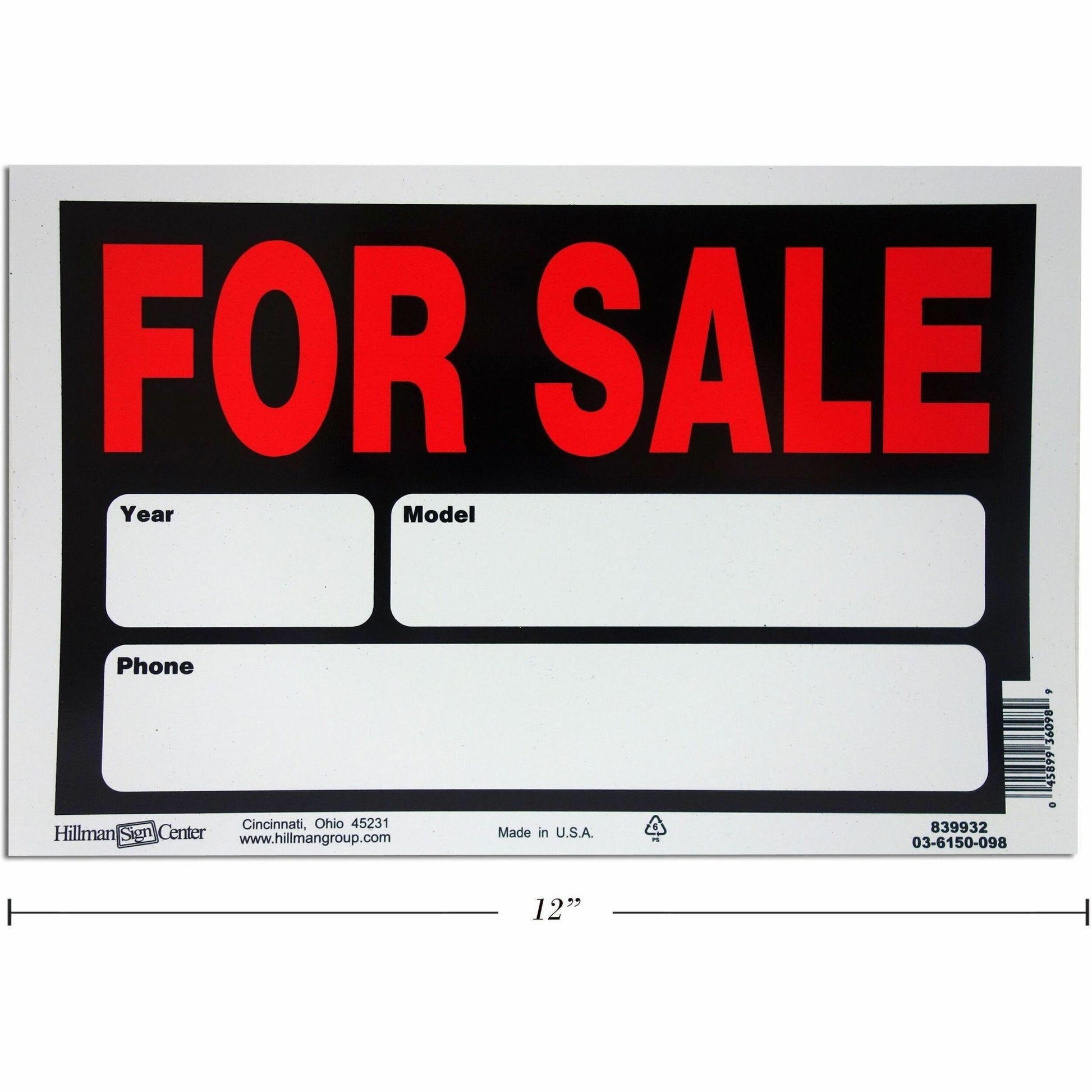 Hillman For Sale Auto Sign