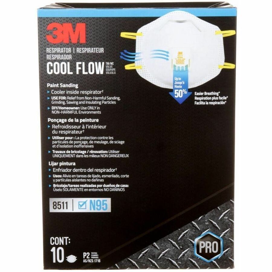 3M Cool Flow Pro Safety Respirator - 8511P10-DC
