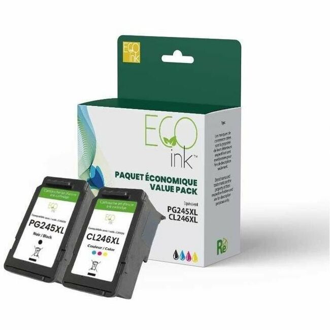Eco Ink Ink Jet - Remanufactured for Canon PG245XL/C246XL - CMYK