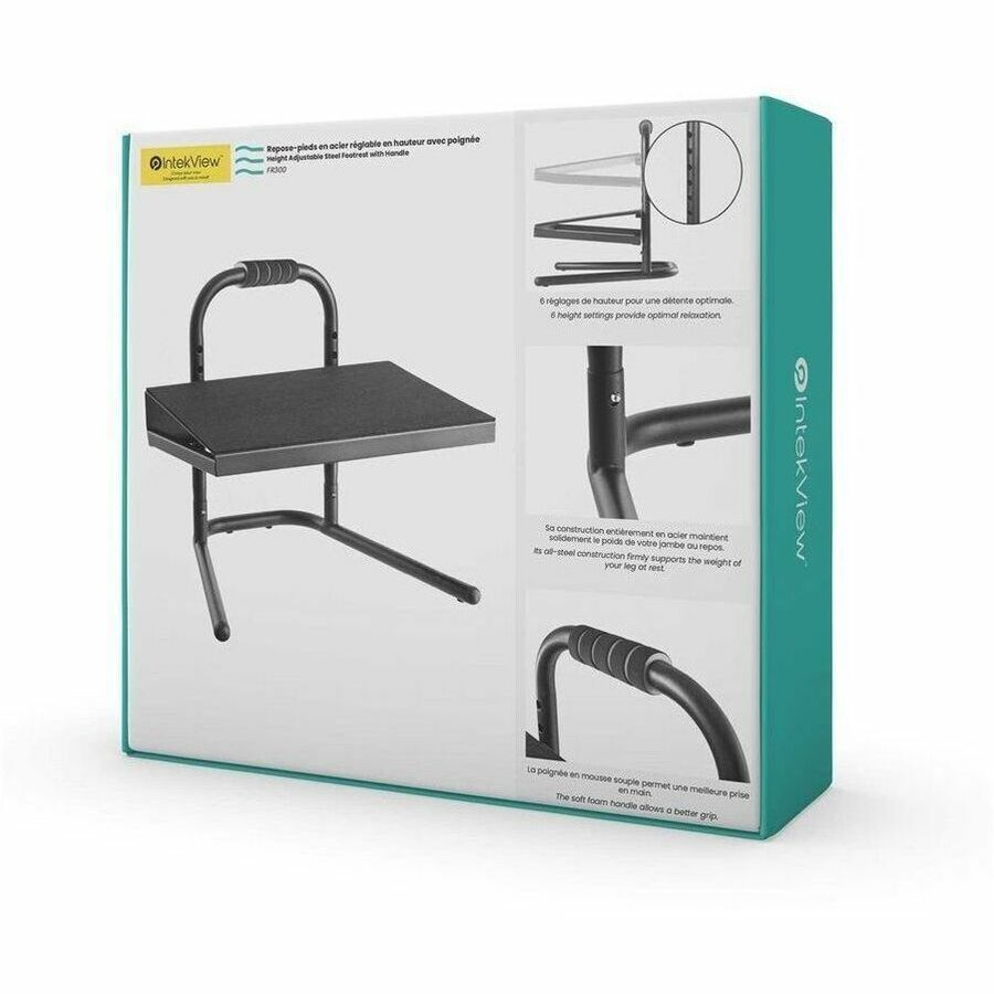 Height Adjustable Ergonomic Steel Footrest with Handle - FR300
