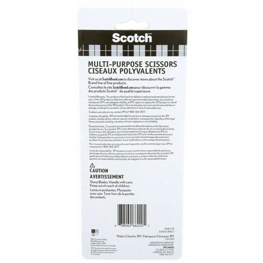 Scotch Multi-Purpose Scissors 1428-2-EF, 8 in (203.2 mm), 2/Pack - 1428-2-EF