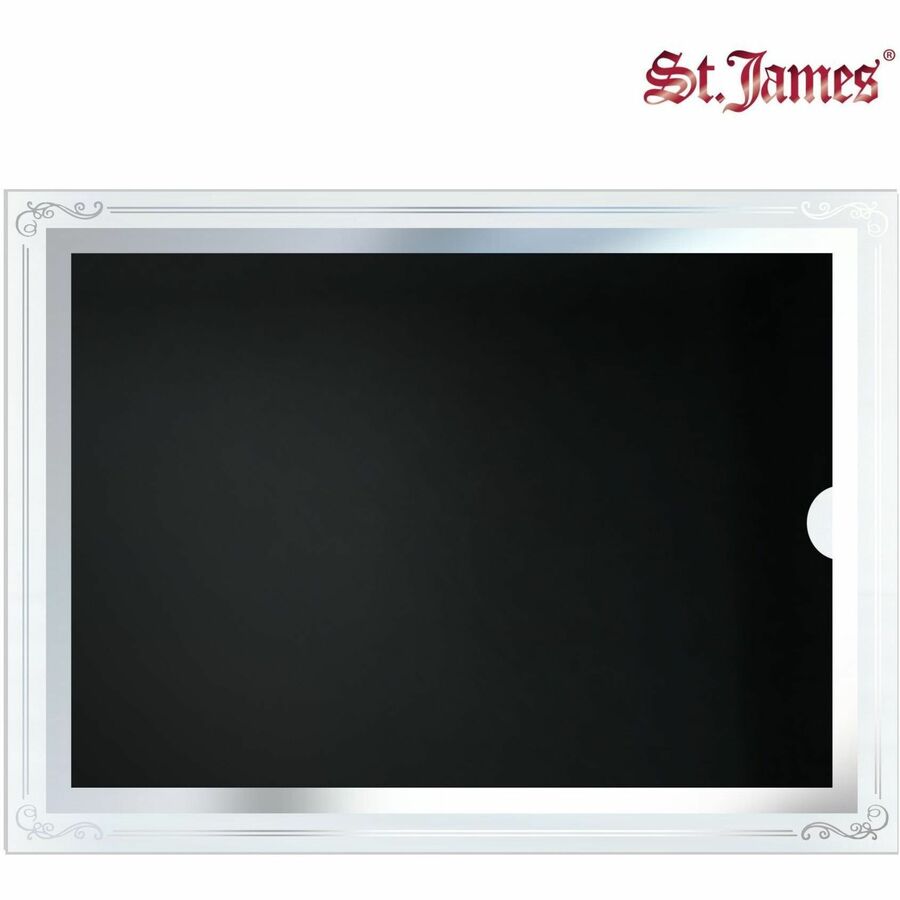 St. James&reg; Glass Frames for 8.5" x 11" Certificates, Diplomas & Documents, Decorative Border, Silver Foil, Pack of 2 - 83946